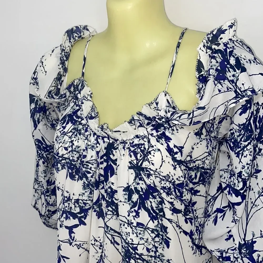Parker Dress"WHITE THICKET" Dress Tunic Top Cold Shoulder Loose Fitting… - Picture 7 of 9